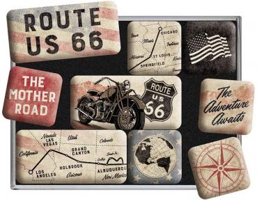 Magnet Set Harley Davidson Route 66 Bike Map